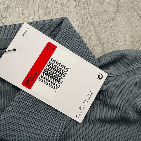 NWT Nike Dri-FIT Micro Pique 2.0 Polo Shirt Large Golf Golfing Gray DC1963-065 - Picture 3 of 8